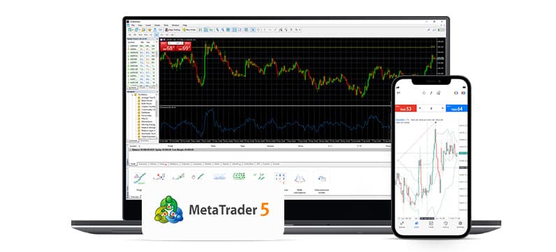 MetaTrader 5 terminal with chart and Depth of Market illustrating netting and FIFO rules for FTMO US
